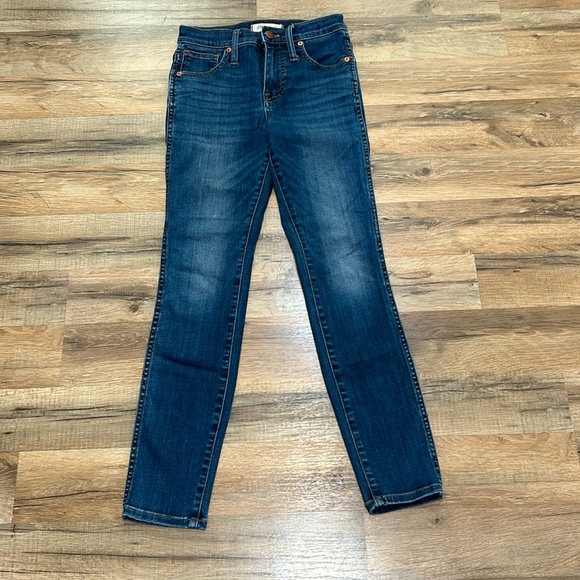 MADEWELL WOMENS 10” HIGH RISE SKINNY JEANS BLUE SZ 23 PETITE - Picture 1 of 12